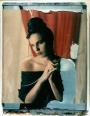 Petra mit roter Seide III  polaroid, polaroid grossformat, photo by werner pawlok, unikat, fine art photography, art, kunst, fotografie, akt, halbakt