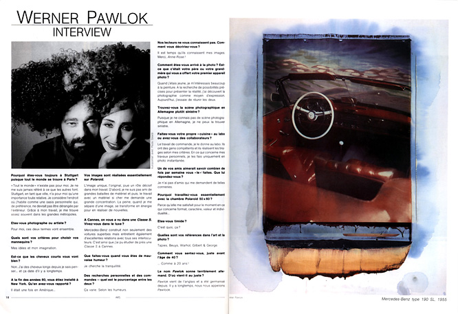 Profession Photographe page 1 Profession Photographe, Werner Pawlok, Master Pieces, Transfers, Polaroid 50x60, Polaroid Photography,