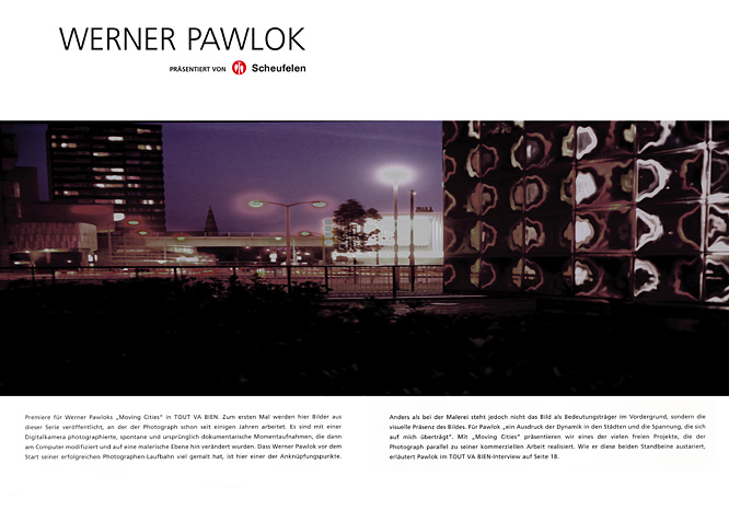 TOUT VA BIEN page 1 TOUT VA BIEN, moving cities, Werner Pawlok, Photography,