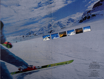 Arlberg catalog page 6 Arlberg, Schnee, Wintersport, Langlauf, Ski, Skifahren, Berge, Tourismus, Werbung, Goldene Reisekutsche, photo by werner pawlok, Landschaft, landscape, Berge, Natur, Österreich