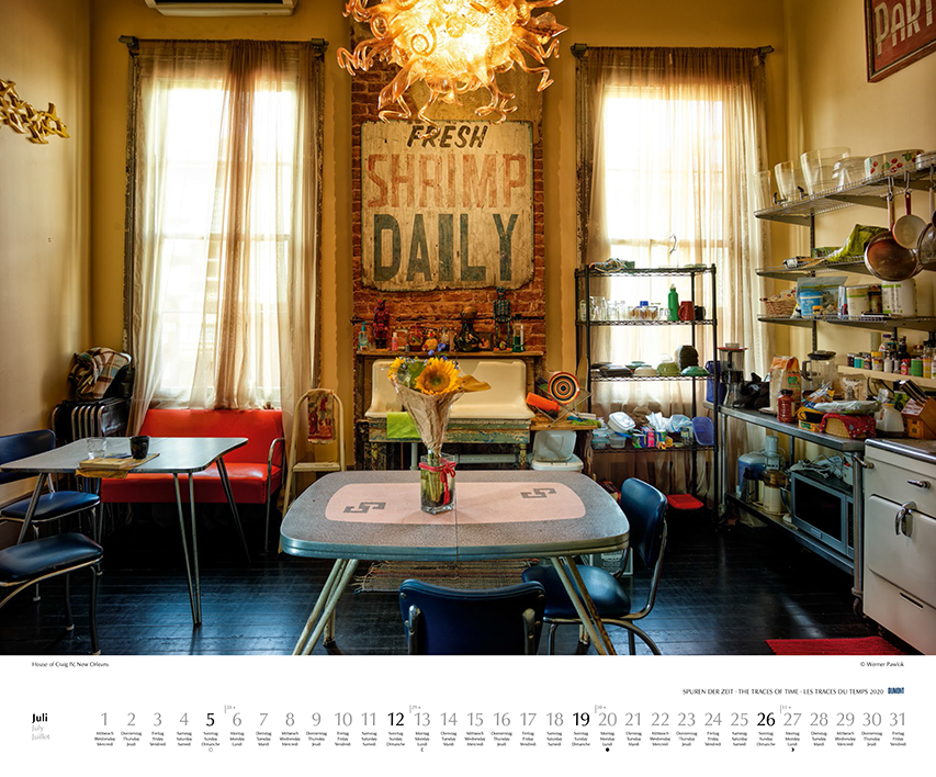 July 2020 Spuren der Zeit 2020, New Orleans, Calendar, Kalender 2020, Werner Pawlok