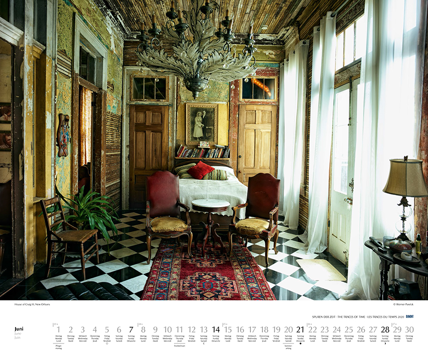 June 2020 Spuren der Zeit 2020, New Orleans, Calendar, Kalender 2020, Werner Pawlok