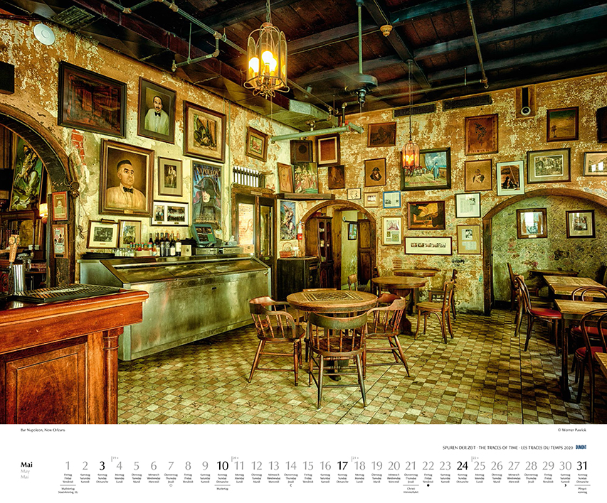 May 2020 Spuren der Zeit 2020, New Orleans, Calendar, Kalender 2020, Werner Pawlok