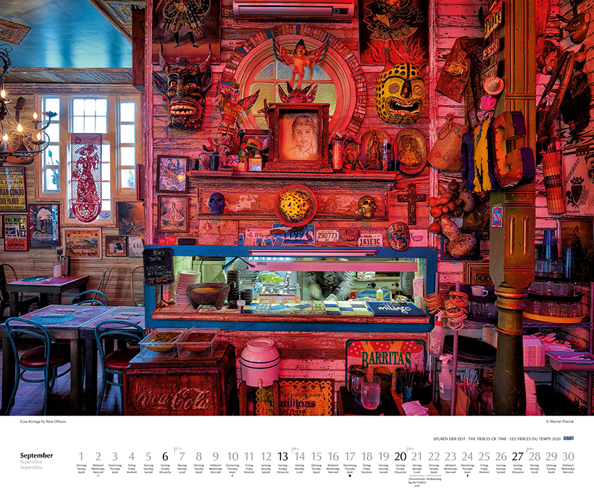 September 2020 Spuren der Zeit 2020, New Orleans, Calendar, Kalender 2020, Werner Pawlok