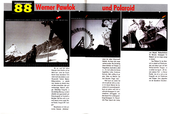 Profi Foto 4/1988 page 1 Profi Foto, Jockey Campaign, Werner Pawlok, Renault, JPS,