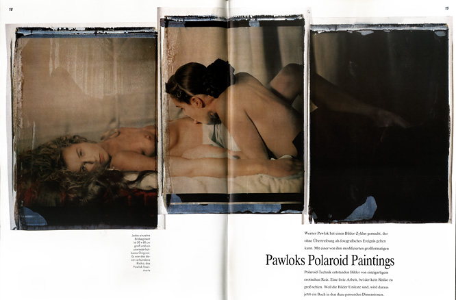 PD + T page 1 Photo Design + Technik, Werner Pawlok, Photography Paintings, Polaroid 50x60, Polaroid Photography,