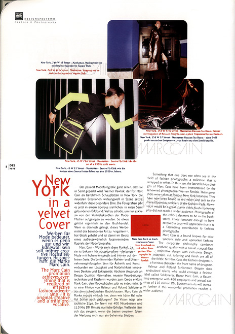 designers digest page 1 Designers Digest, Werner Pawlok, Marccain, Photography,
