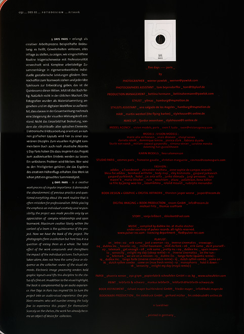 Designers Digest page 7 Designers Digest, Five days Paris, Werner Pawlok, Photography, Designers Digest page 7 Designers Digest, Five days Paris, Werner Pawlok, Photography,
