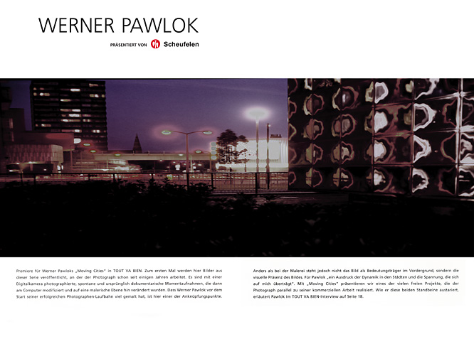 TOUT VA BIEN page 1 TOUT VA BIEN, moving cities, Werner Pawlok, Photography, TOUT VA BIEN page 1 TOUT VA BIEN, moving cities, Werner Pawlok, Photography,