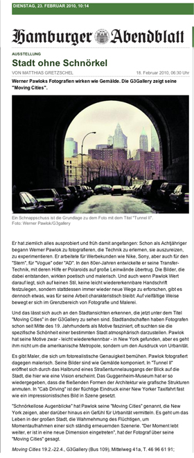 Abendblatt - moving cities Abendblatt, moving cities, Werner Pawlok, Photography, Abendblatt - moving cities Abendblatt, moving cities, Werner Pawlok, Photography,