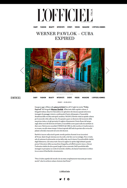 L'OFFICIEL Italy L'Officiel; Werner Pawlok; cuba expired