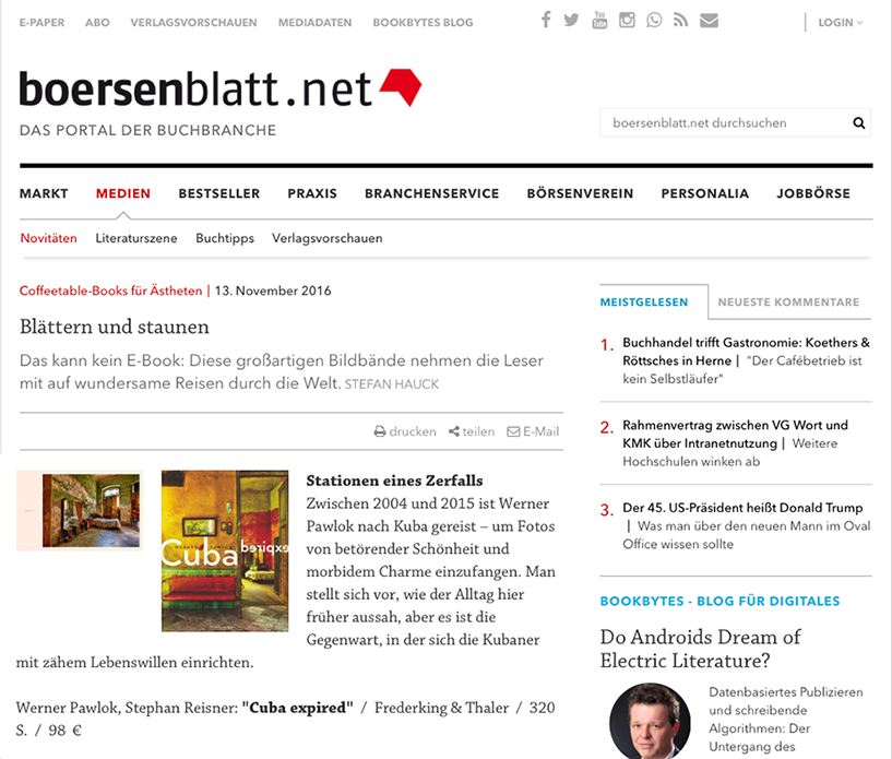boersenblatt boersenblatt; cuba expired; Werner Pawlok boersenblatt boersenblatt; cuba expired; Werner Pawlok