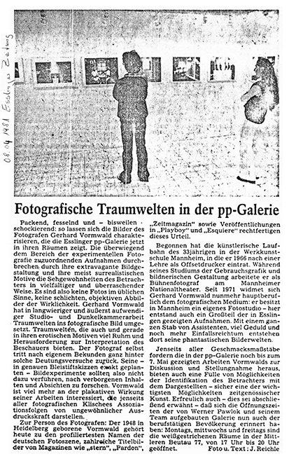 Gerhard Vormwald Press 2 Gerhard Vormwald, PP Galerie, Werner Pawlok Gerhard Vormwald Press 2 Gerhard Vormwald, PP Galerie, Werner Pawlok