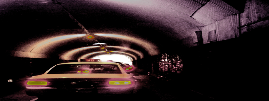 Tunnel moving cities, photo by werner pawlok, fine art photography, new york city, nyc, urbane stadtansichten, stadtszenen, tunnel, tunnel nyc, streetscene, strassenansicht nyc, cab driving